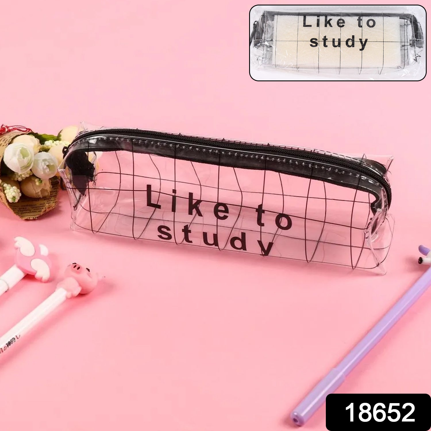 Transparent Pencil Pouch With Zipper (1 Pc) Transparent Pencil Pouch With Zipper (1 Pc)
